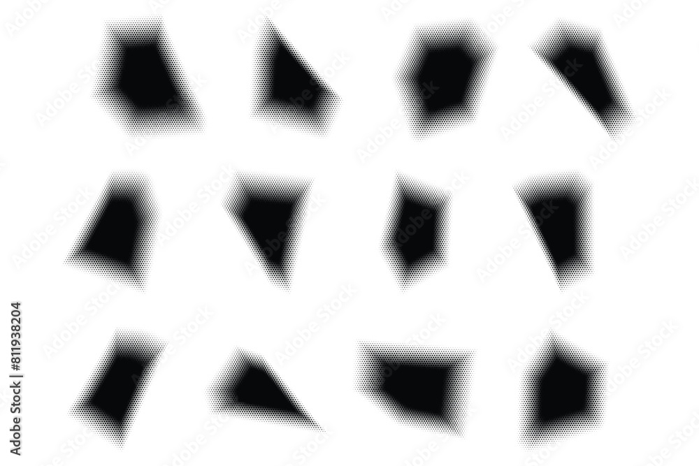 Halftone Hexagon Pattern, Reprographic Technique for Simulating Background Set Minimal Style Dynamic Wallpaper Halftone Hexagon Pattern, Reprographic Technique for Simulating Background Set Minimal Style Dynamic Wallpaper