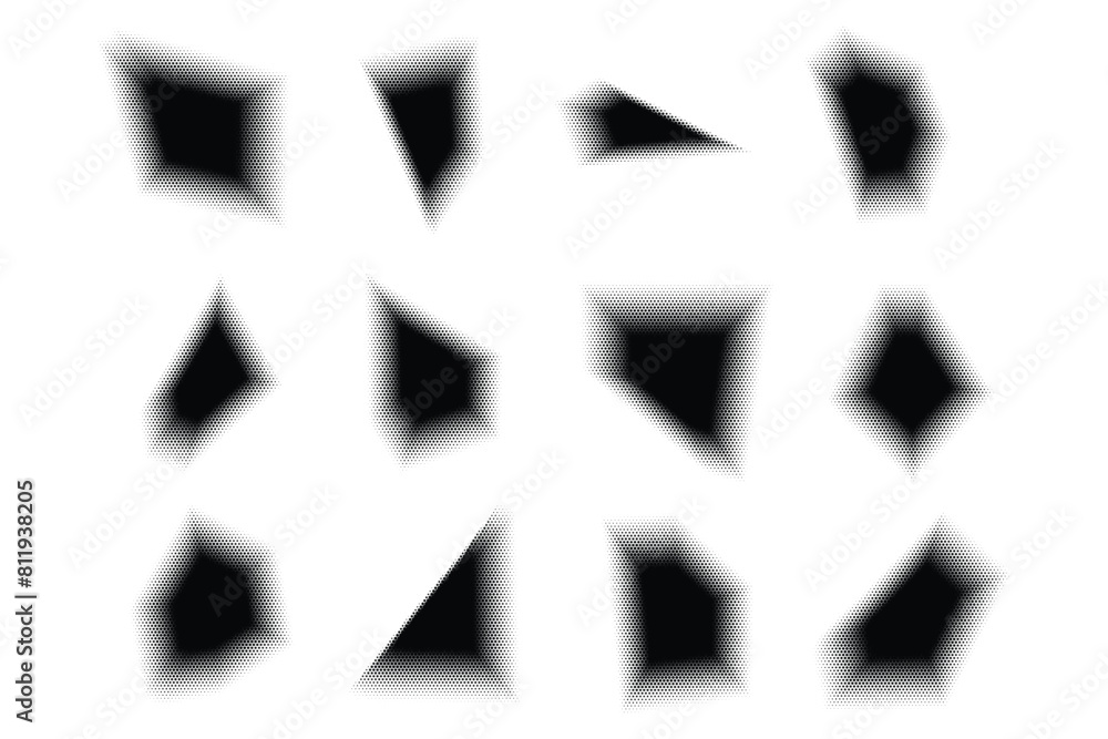 Halftone Hexagon Pattern, Reprographic Technique for Simulating Background Set Minimal Style Dynamic Wallpaper Halftone Hexagon Pattern, Reprographic Technique for Simulating Background Set Minimal Style Dynamic Wallpaper