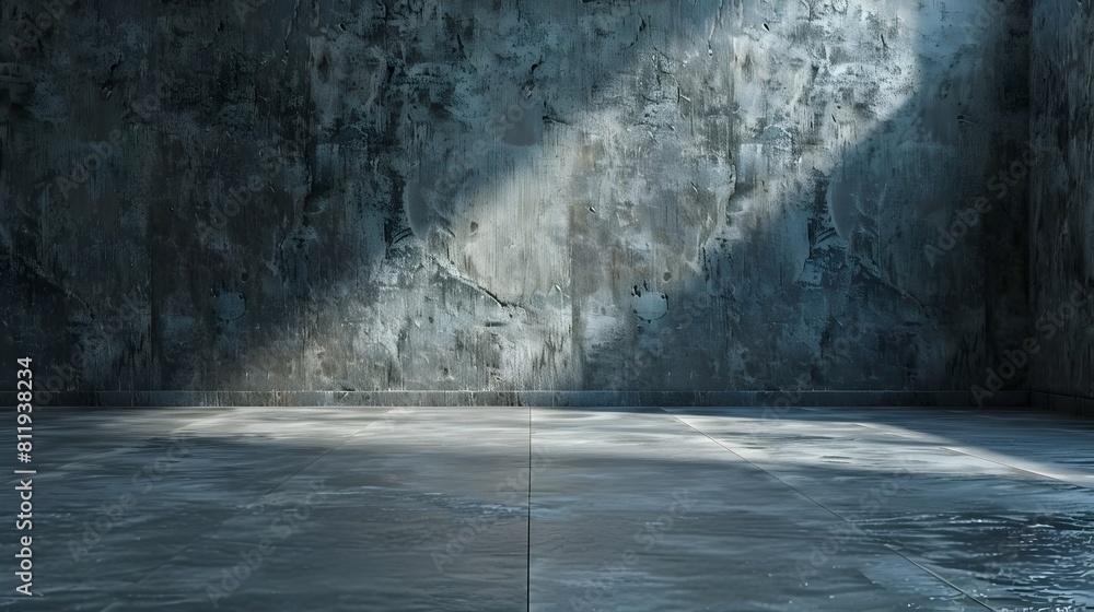 Cinematic Empty Room with Geometric Wall Design and Pavement Floor Cinematic Empty Room with Geometric Wall Design and Pavement Floor