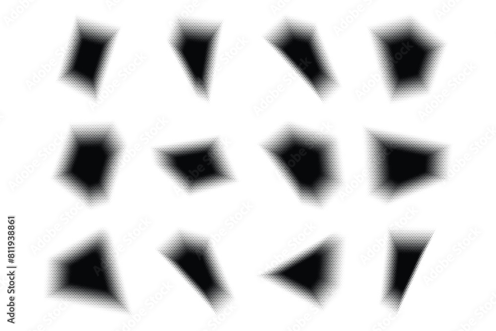 Halftone Hexagon Pattern, Reprographic Technique for Simulating Background Set Minimal Style Dynamic Wallpaper Halftone Hexagon Pattern, Reprographic Technique for Simulating Background Set Minimal Style Dynamic Wallpaper