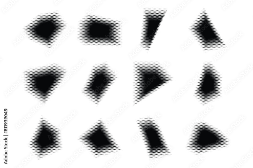 Halftone Hexagon Pattern, Reprographic Technique for Simulating Background Set Minimal Style Dynamic Wallpaper Halftone Hexagon Pattern, Reprographic Technique for Simulating Background Set Minimal Style Dynamic Wallpaper