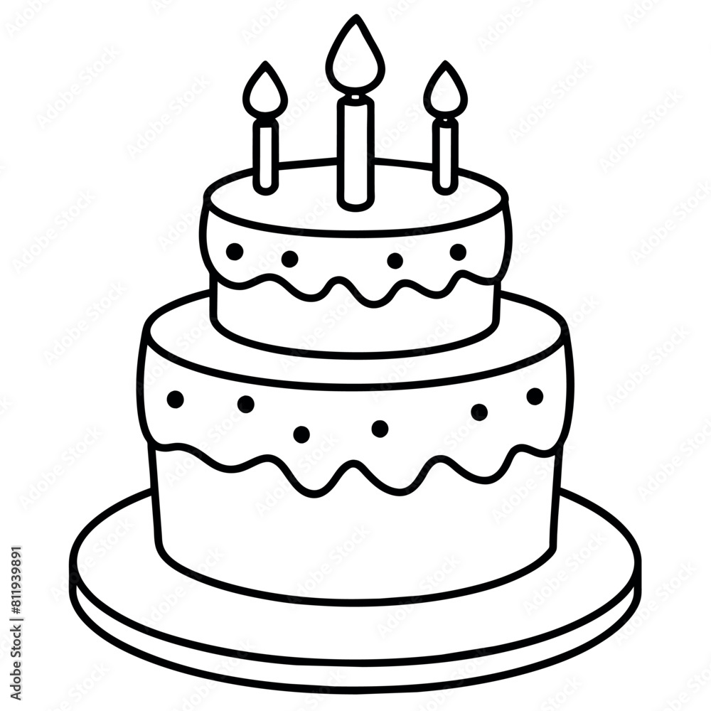 Red Velvet Cake outline coloring book page line art illustration digital drawing Red Velvet Cake outline coloring book page line art illustration digital drawing