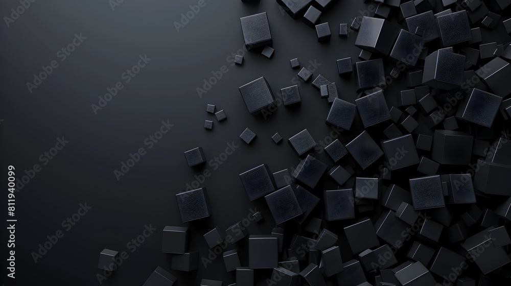 Scattered Cubes Forming Keypad-Like Digital Backdrop in Dark Minimalist Design Scattered Cubes Forming Keypad-Like Digital Backdrop in Dark Minimalist Design