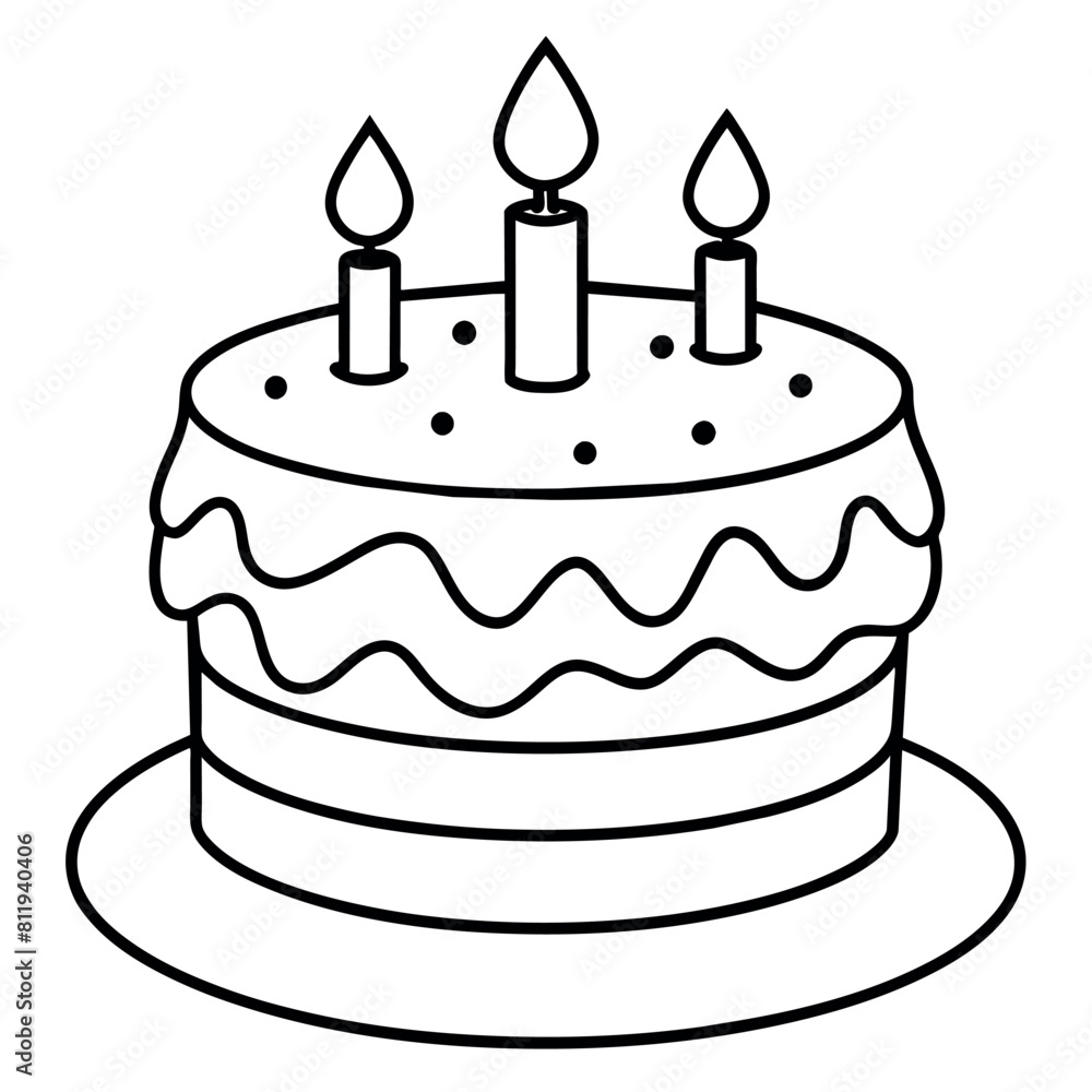 Red Velvet Cake outline coloring book page line art illustration digital drawing Red Velvet Cake outline coloring book page line art illustration digital drawing