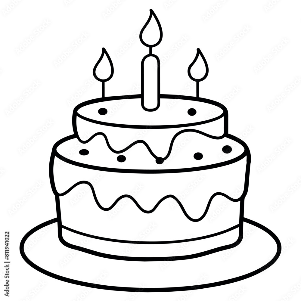 Red Velvet Cake outline coloring book page line art illustration digital drawing Red Velvet Cake outline coloring book page line art illustration digital drawing