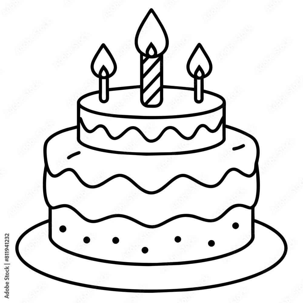 Red Velvet Cake outline coloring book page line art illustration digital drawing Red Velvet Cake outline coloring book page line art illustration digital drawing