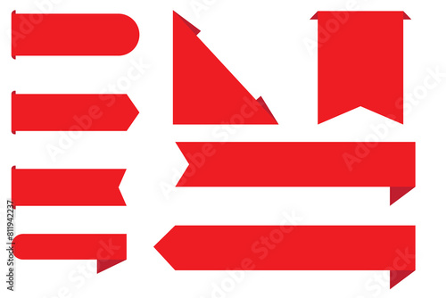 Red tag banner label ribbon price bookmark note background discount. Exclusive red tag sticker.