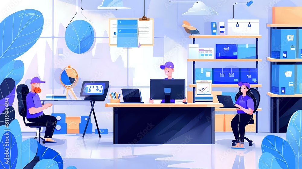 Illustration of Inventory Manager's responsibilities in optimizing inventory levels and managing supplier relationships Illustration of Inventory Manager's responsibilities in optimizing inventory levels and managing supplier relationships