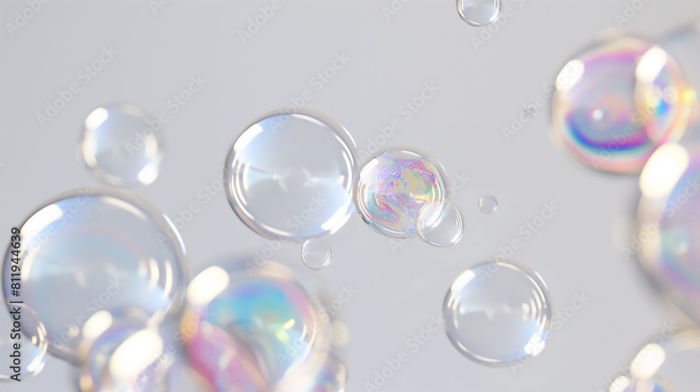 High quality soap bubbles on a simple background 