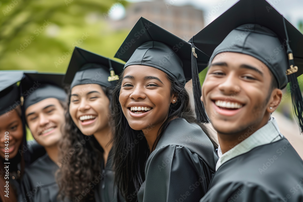 Multiethnic Graduates Sharing Joyful Moment Multiethnic Graduates Sharing Joyful Moment
