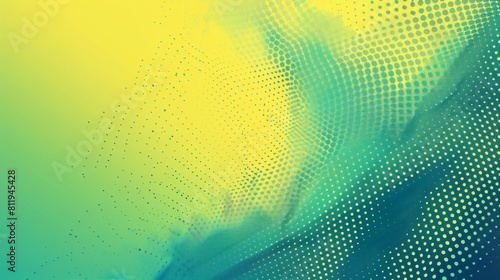 Wallpaper Mural Yellow and Mint Green background with a gradient and halftone pattern of dots. Torontodigital.ca