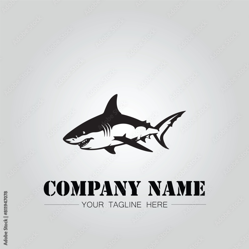 Shark silhouette illustration design for company logo vector image on the white background Shark silhouette illustration design for company logo vector image on the white background