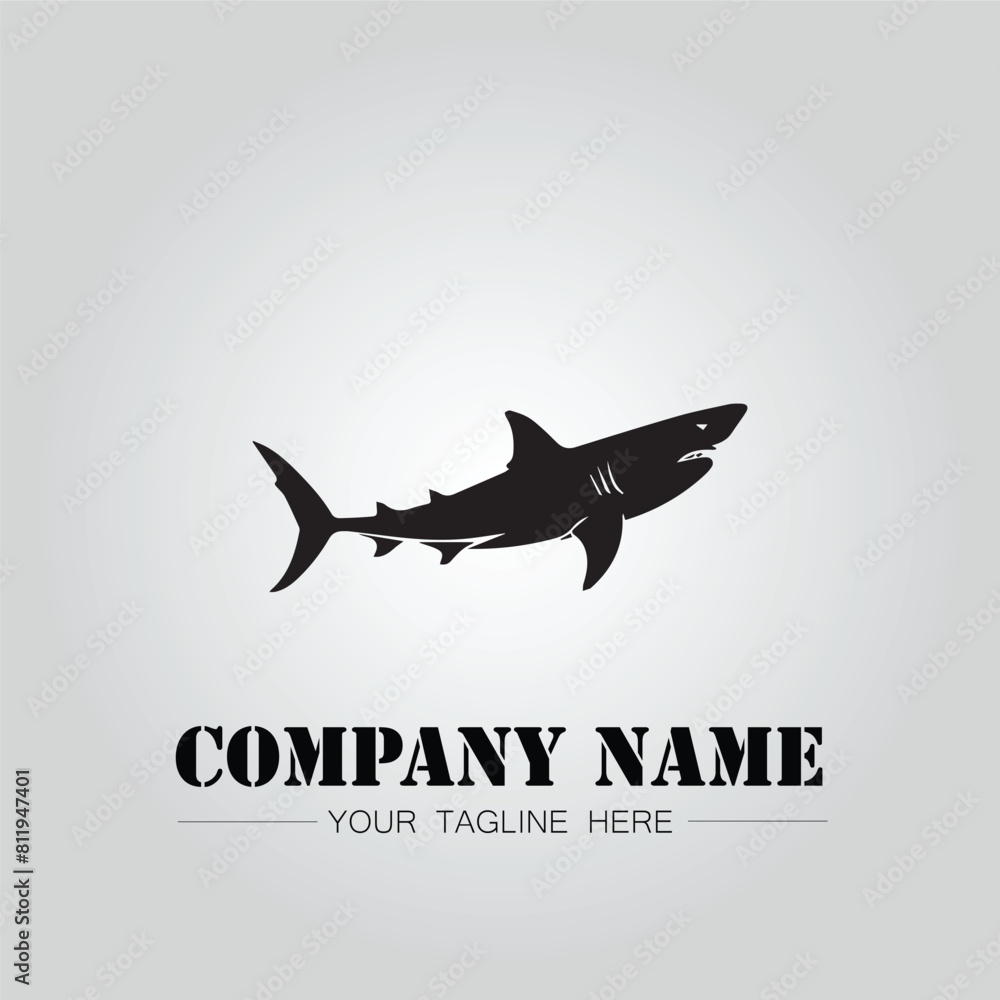 Shark silhouette illustration design for company logo vector image on the white background Shark silhouette illustration design for company logo vector image on the white background
