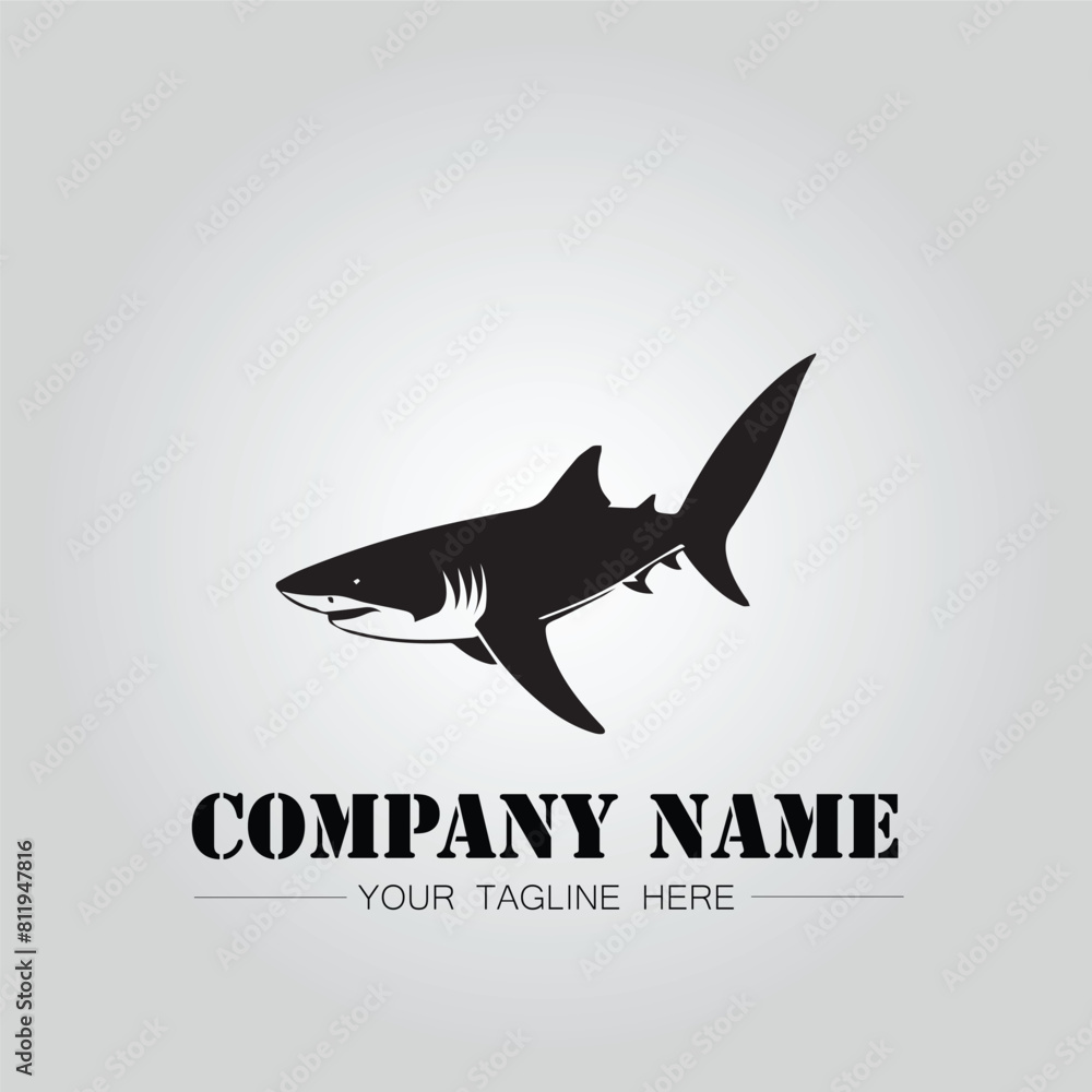 Shark silhouette illustration design for company logo vector image on the white background Shark silhouette illustration design for company logo vector image on the white background