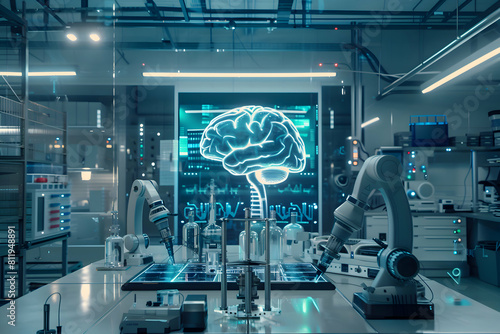 Futuristic AI Robotics Laboratory - Autonomous Robots for Innovative Scientific Research