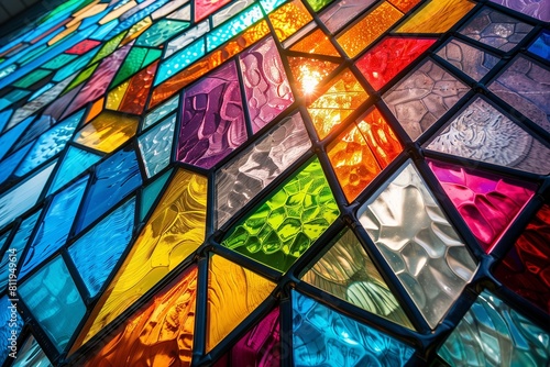 Multicolored stained glass, may be used as background