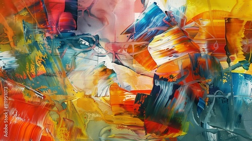 Very interesting abstract painting On Glass in verso photo