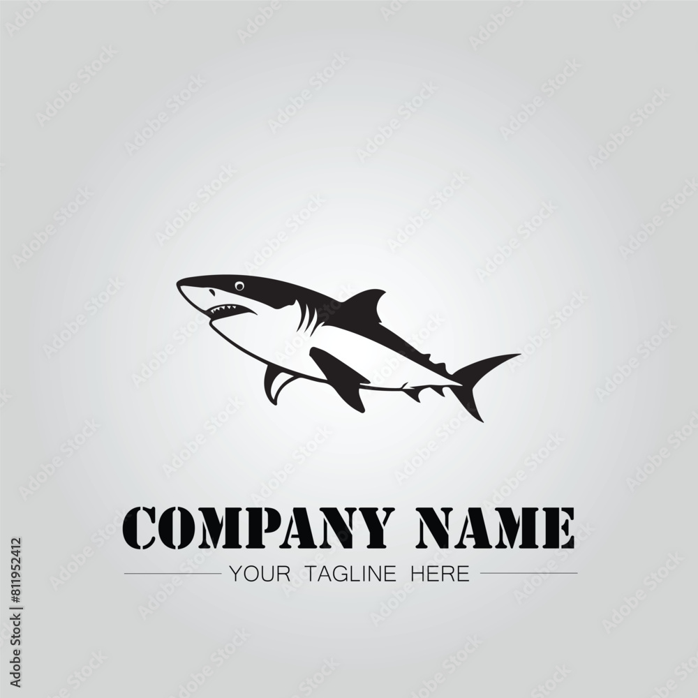 Shark silhouette illustration design for company logo vector image on the white background Shark silhouette illustration design for company logo vector image on the white background