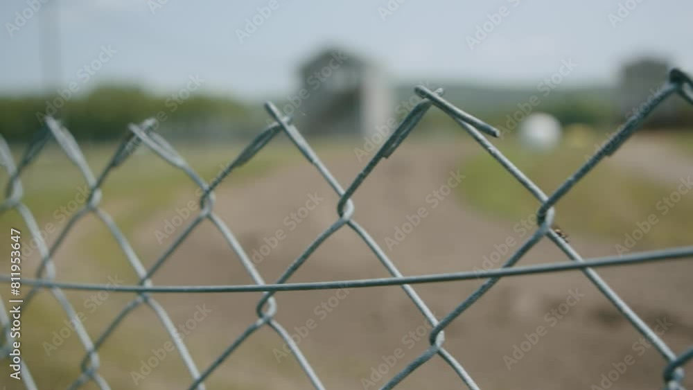 Wire fence around rural farmland Wire fence around rural farmland