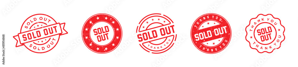 Sold out grunge stamp set. Sale ended vector stamps. Sold out grunge stamp set. Sale ended vector stamps.