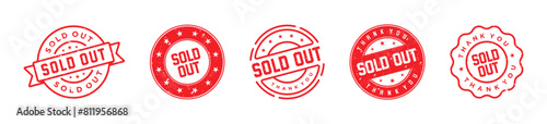 Sold out grunge stamp set. Sale ended vector stamps.