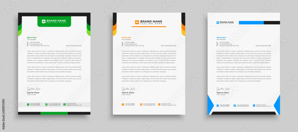 Creative and Clean business Letterhead design template. Letter head stationery design, Letterhead layout illustration Creative and Clean business Letterhead design template. Letter head stationery design, Letterhead layout illustration