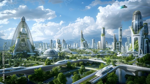 Visionary Futuristic Cityscape: Urban Evolution