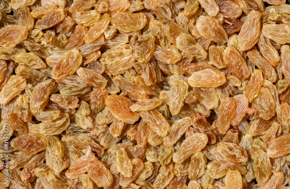 Top View of Boiled Golden Raisin Stack Background in Horizontal Orientation Top View of Boiled Golden Raisin Stack Background in Horizontal Orientation