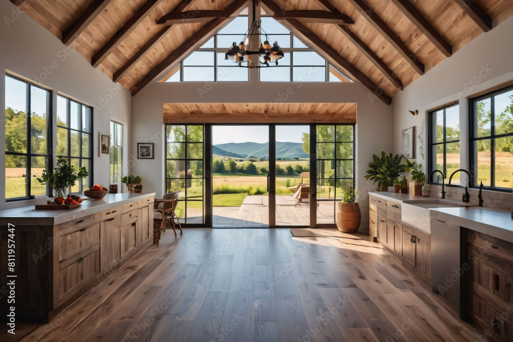 Obraz premium interior of a house with flowers