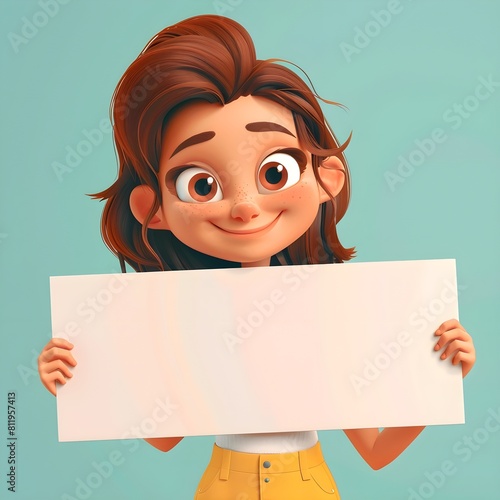 girl holding blank sign