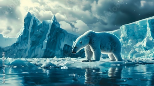 polar bear on ice