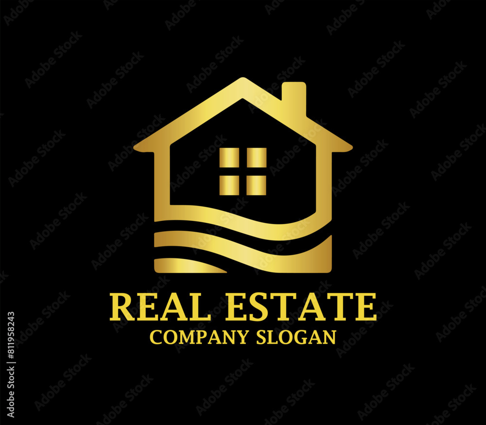 Fototapeta premium Luxury Real Estate Logo Design Vector Template 