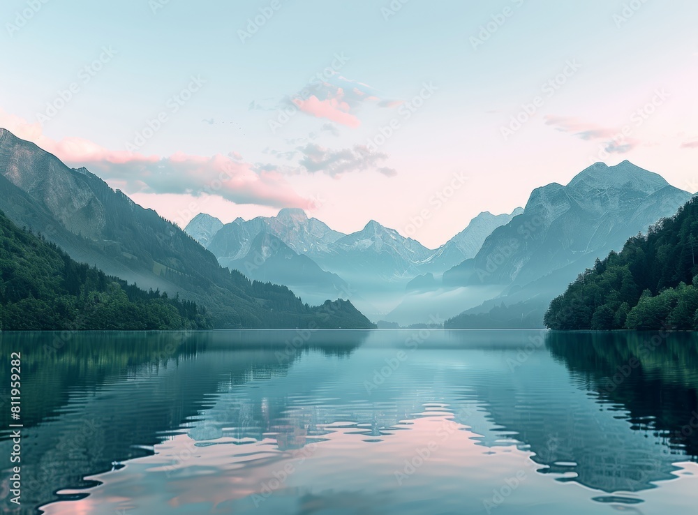 Photography of beautiful mountains with lake in foreground 