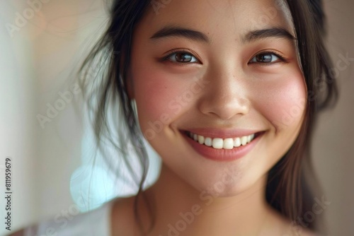 Radiant Young Asian Woman with a Bright Smile - Embracing Skincare and Beauty Trends