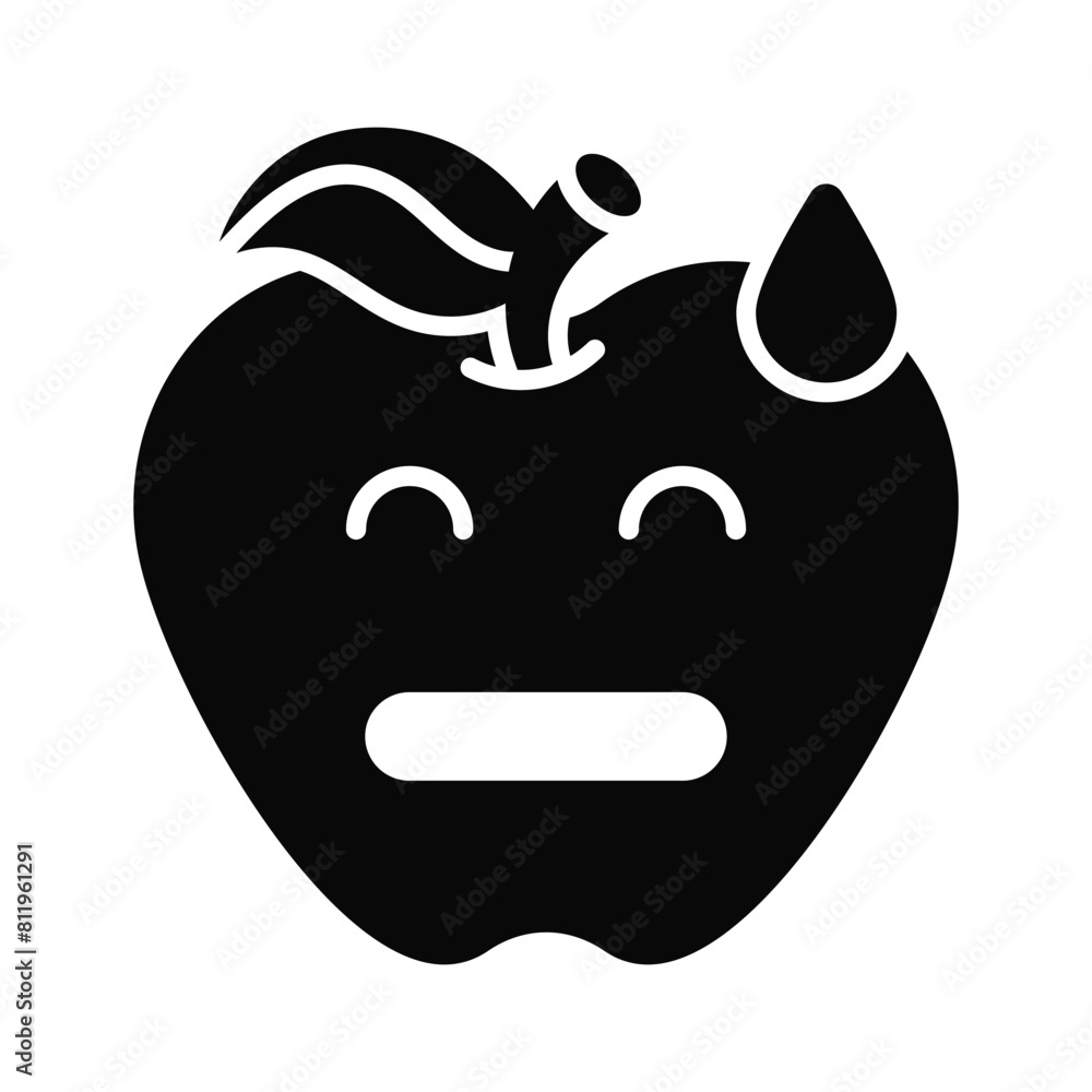 Embarrassed, guilty, worried emoji vector design, isolated on white background Embarrassed, guilty, worried emoji vector design, isolated on white background