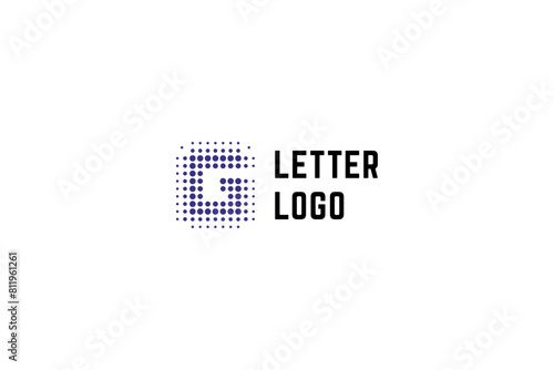 Template logo design with letter G and original fade effect 