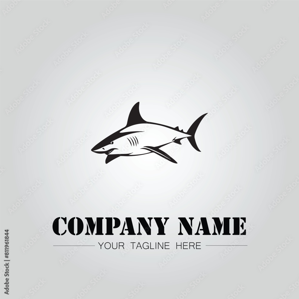 Shark silhouette illustration design for company logo vector image on the white background Shark silhouette illustration design for company logo vector image on the white background