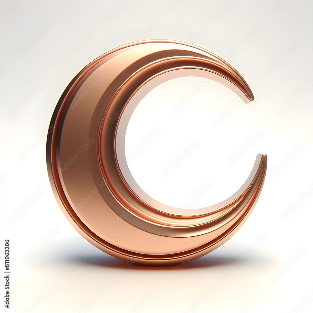 a crescent moon in 3d style a crescent moon in 3d style