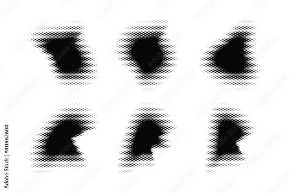 Halftone Hexagon Pattern, Reprographic Technique for Simulating Background Set Minimal Style Dynamic Wallpaper Halftone Hexagon Pattern, Reprographic Technique for Simulating Background Set Minimal Style Dynamic Wallpaper