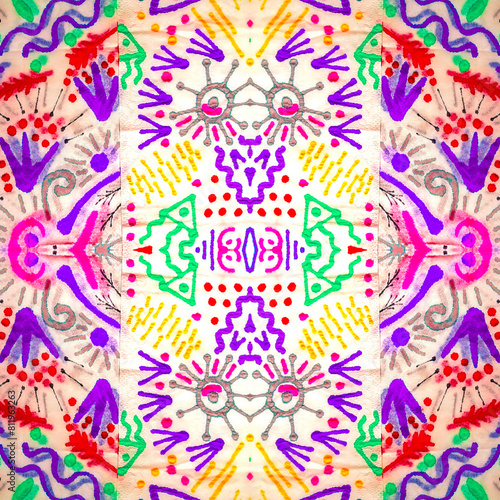 Tribal Ethnic Mandala Decor. Colorful Aztec