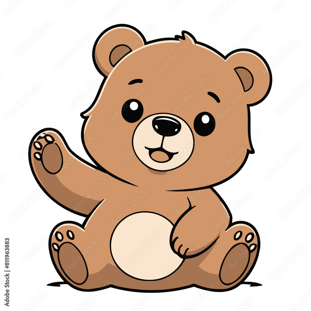Vector illustration of a cute Bear for kids Vector illustration of a cute Bear for kids