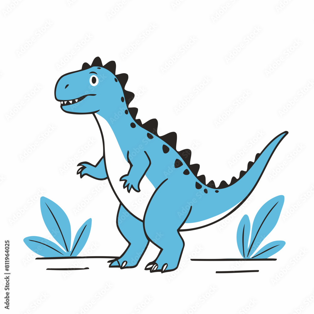 Fototapeta premium Vector illustration of a cute Dino for toddlers