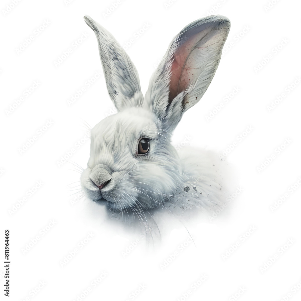 white rabbit on white background white rabbit on white background