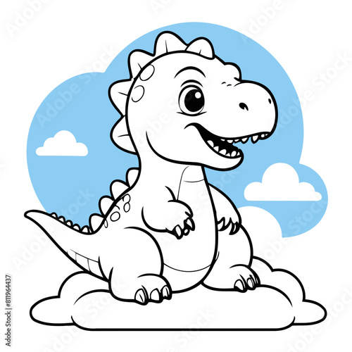 Cute Tyrannosaurus for children s literature vector illustration