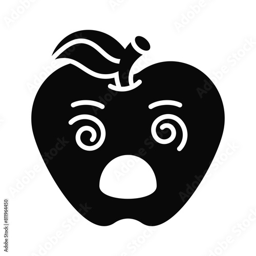 Dizzy emoji icon, dizziness expression vector design