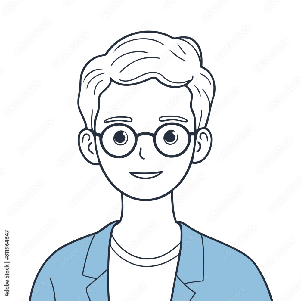 Vector illustration of a sweet Person for youngsters' imaginative journeys