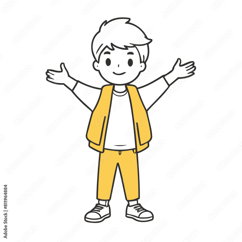 Vector illustration of a cute Character for toddlers books Vector illustration of a cute Character for toddlers books