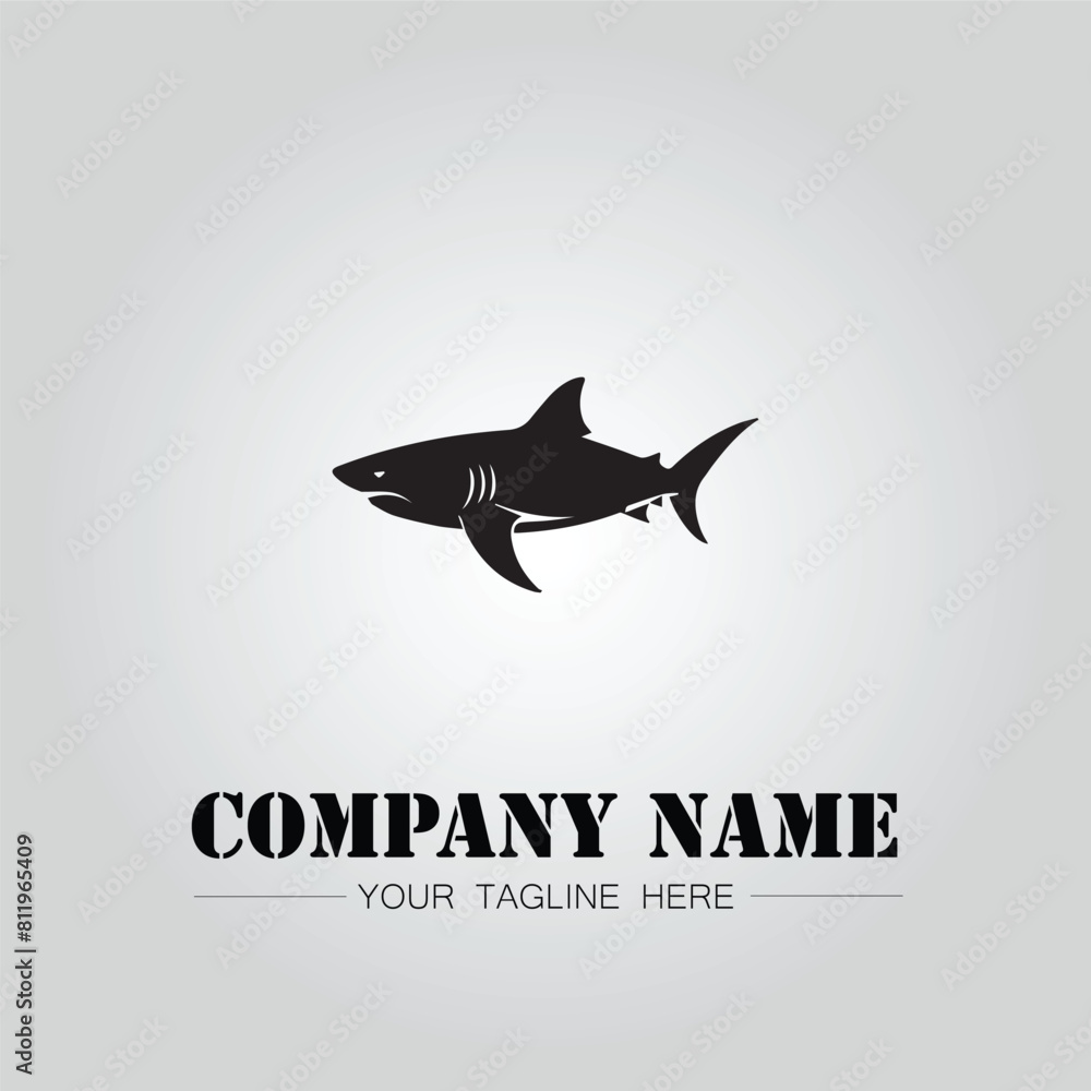 Shark silhouette illustration design for company logo vector image on the white background Shark silhouette illustration design for company logo vector image on the white background