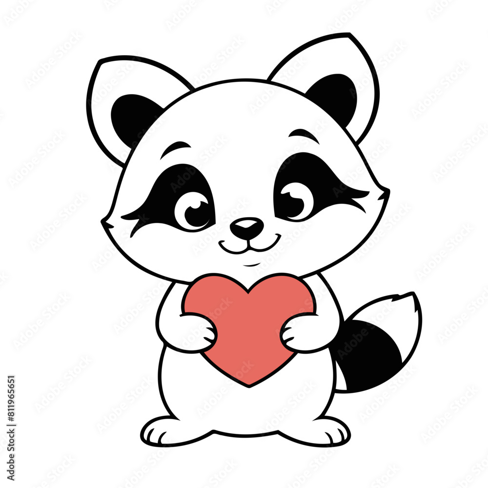 Cute Raccoon vector illustration for children Cute Raccoon vector illustration for children