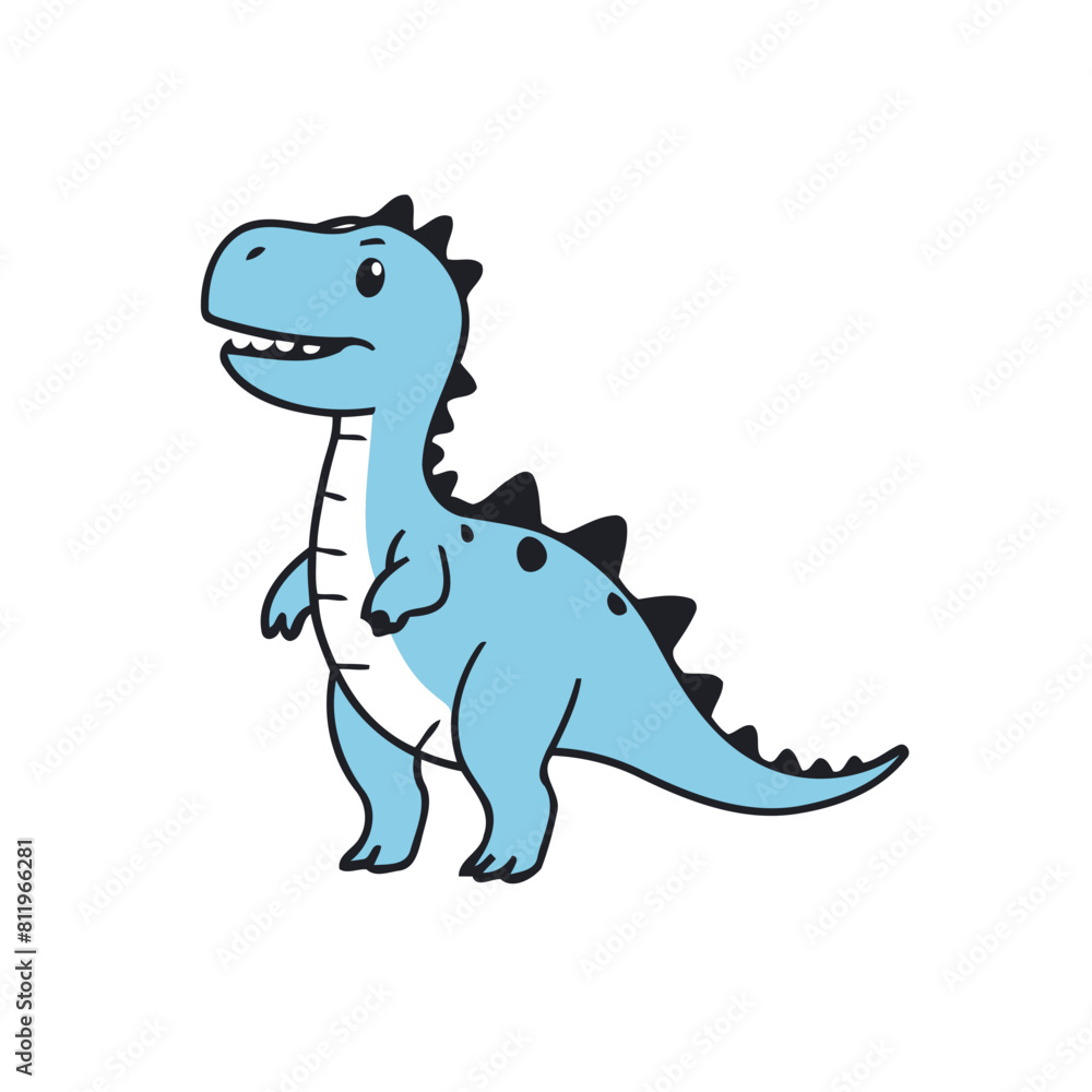 Cute vector illustration of a Dino for kids
